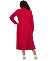 Kasper Women's Pleated Midi Skirt, Regular & Plus Sizes