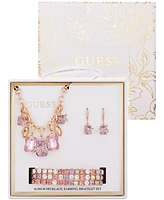 Guess Mixed Stone Butterfly Statement Necklace, Drop Earrings & 3-Pc. Stretch Bracelet Set