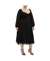 City Chic Plus Flirty Midi Dress