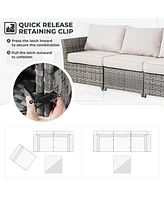 Xizzi 13 Pieces Outdoor Furniture Patio Sectional Sofa,No Assembly Required Pe Wicker Conversation Sets with 42" Fire Pit,Armchairs,Ottomans and Coffe