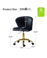 Modern Velvet Cute Armless Office Chair for Living Room Vanity Study