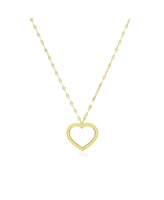 The Lovery Shimmer Open Heart Necklace 14K Gold