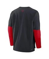 Nike Men's Navy/Red Cleveland Guardians Authentic Collection Lightweight Player Tri-Blend Performance Pullover Sweatshirt