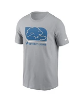 Nike Men's Gray Detroit Lions Lockup Essential T-Shirt