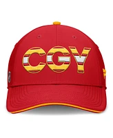 Fanatics Men's Red/Gold Calgary Flames Authentic Pro Rink Team Code Flex Hat