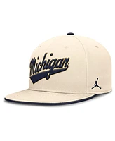 Jordan Men's Natural Michigan Wolverines Primetime True Performance Fitted Hat