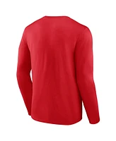 Fanatics Men's Red Detroit Wings Authentic Pro Primary Long Sleeve T-Shirt