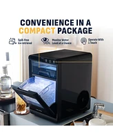 Newair Nugget Ice Maker Countertop, 44 lbs in 24 hours Ice Machine Nugget, Self Cleaning Ice Maker in Black Stainless Steel, Perfect for Home Bar, Kit