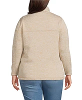 Lands' End Plus Sweater Fleece Quarter Zip Pullover