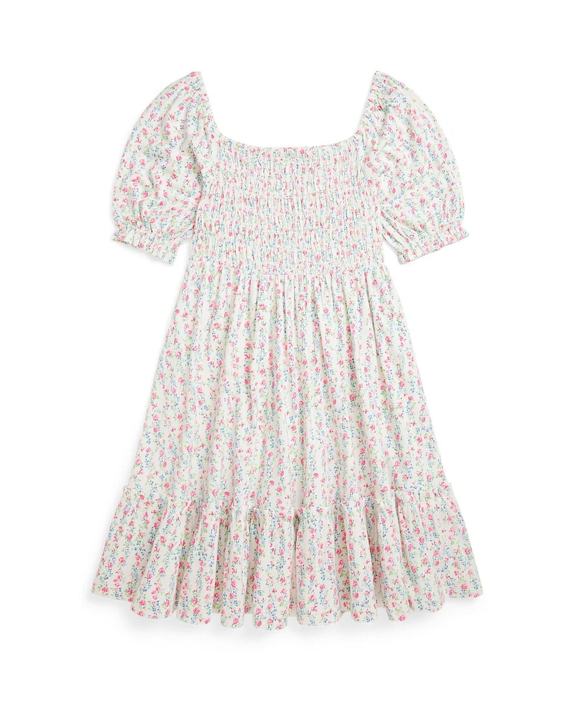 Polo Ralph Lauren Big Girls Floral Smocked Jersey Dress