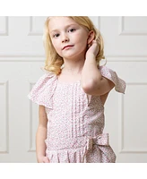 Hope & Henry Toddler Girls Organic Flutter Sleeve Pintuck Jumpsuit
