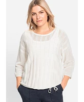 Olsen Women's Embellished Waffle Knit Pullover