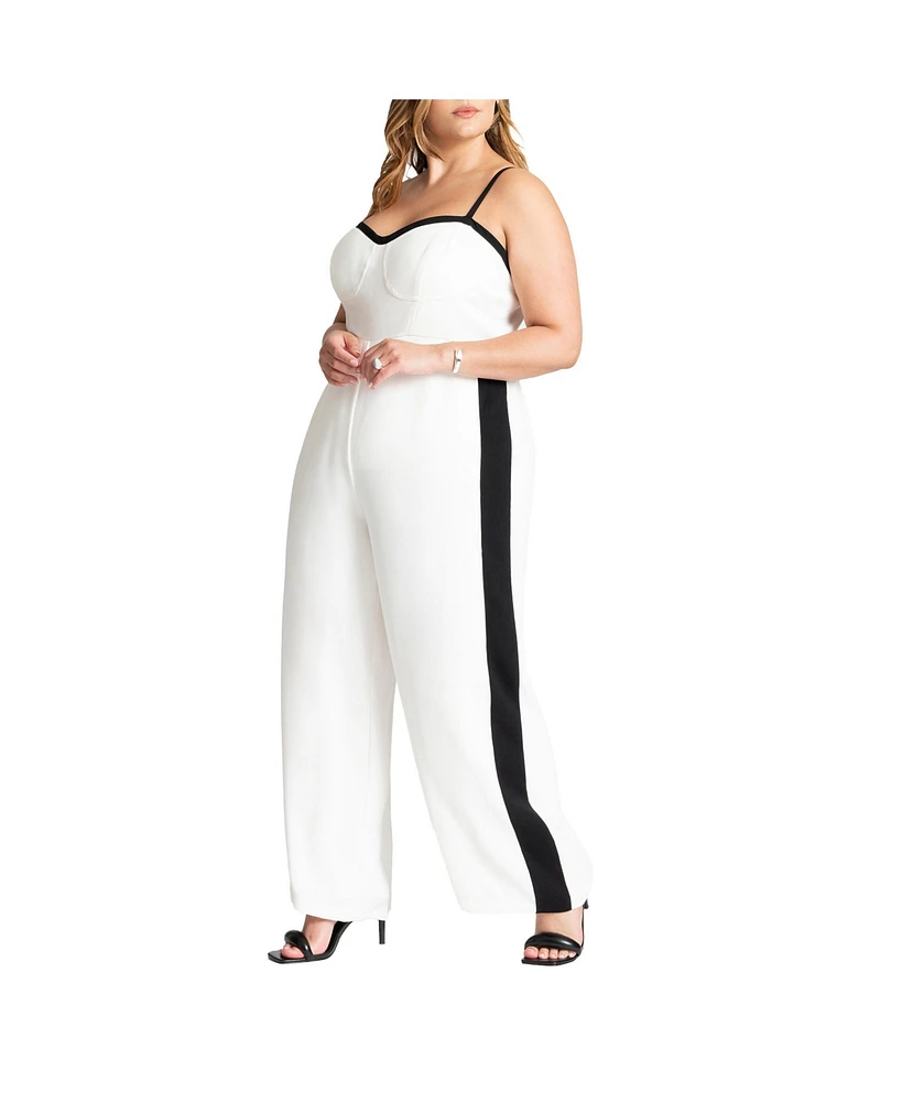 Eloquii Plus Jumpsuit W Contrast Details