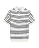 Ben Sherman Men's Jacquard Stripe Short Sleeve Polo Shirt