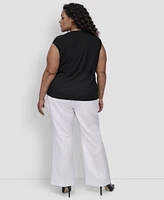 Dkny Plus Sleeveless Twisted-Neck Knit Top