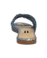 Nine West Women's Germanny Frayed Flat Slide Sandals