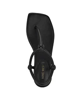 Nine West Women's Nortny Knotted T-Strap Flat sandals