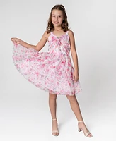 Rare Editions Big Girls Floral Mesh Social Dress