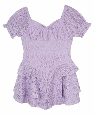 Rare Editions Big Girls Lace Dressy Romper