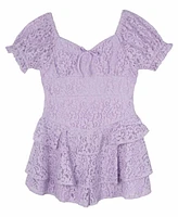 Rare Editions Big Girls Lace Dressy Romper