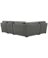 Radley Roll Arm 117" 4-Pc. Leather Wedge Corner L Sectional, Exclusively at Macy's