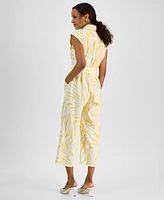 I.n.c. International Concepts Petite Printed Utility Jumpsuit, Exclusively at Macy's