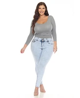 White Mark Plus Stretch Denim Jeans