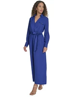 Calvin Klein Women's Long-Sleeve Tie-Waist Jumpsuit
