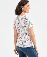 Style & Co Women's Printed Scoop-Neck Short-Sleeve Top, Exclusively at Macy's