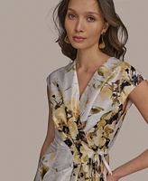 Donna Karan New York Women's Floral-Print Faux-Wrap Dress