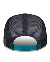New Era Men's White/Aqua Seattle Mariners 2025 Batting Practice 9SEVENTY Stretch-Snap Trucker Hat