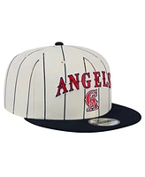 New Era Men's White California Angels Jersey Pinstripe 9FIFTY Snapback Hat