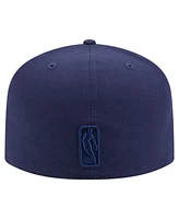 New Era Men's Navy Denver Nuggets Colorpack A-Frame Pinch Front 59FIFTY Fitted Hat