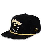 New Era Men's Black Pittsburgh Pirates Full Circle Corduroy Golfer Adjustable Hat
