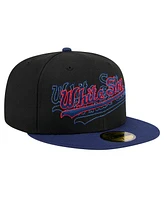 New Era Men's Black Chicago White Sox Shadow Stitch 59FIFTY Fitted Hat