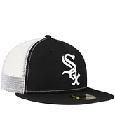 New Era Men's Black Chicago White Sox Team Color 59FIFTY Trucker Fitted Hat