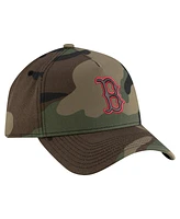 New Era Men's Camo Boston Red Sox Woodland Team Pop 9FORTY A-Frame Adjustable Hat