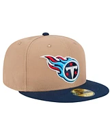 New Era Men's Tan Tennessee Titans Logo Main 59FIFTY Fitted Hat