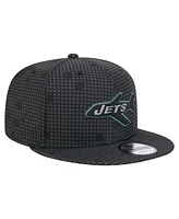 New Era Men's Black New York Jets Midnight Ink Pop Outline 9FIFTY Snapback Hat