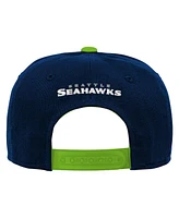 Outerstuff Big Boys and Girls College Navy Seattle Seahawks Team Pre-Curved Adjustable Hat