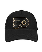 Pro Standard Men's Black Philadelphia Flyers Metallic Logo Pinch Front Adjustable Hat