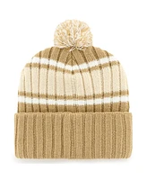 '47 Brand Men's Khaki Philadelphia Eagles Two-Time Super Bowl Champions Plateau Cuffed with Pom Knit Hat