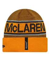 New Era Men's Orange McLaren F1 Team Cuffed Knit Hat