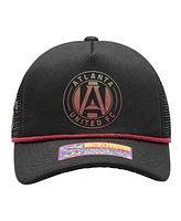 Fan Ink Men's Black Atlanta United Fc Atmosphere Trucker Adjustable Hat