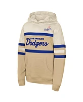 Mitchell & Ness Men's Cream Los Angeles Dodgers Head Coach Pullover Hoodie