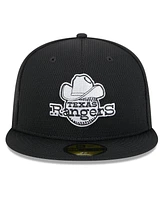 New Era Men's Black Texas Rangers 2025 Mlb Clubhouse 59FIFTY Fitted Hat