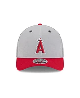 New Era Men's Gray/Red Los Angeles Angels 2025 Batting Practice 9FORTY M-Crown Adjustable Hat