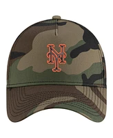 New Era Men's Camo New York Mets Woodland Team Pop 9FORTY A-Frame Adjustable Hat