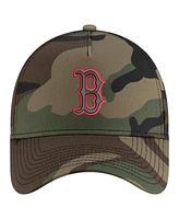 New Era Men's Camo Boston Red Sox Woodland Team Pop 9FORTY A-Frame Adjustable Hat