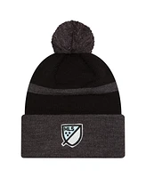 New Era Men's Black Minnesota United Fc 2025 Kickoff Cuffed with pom Knit hat